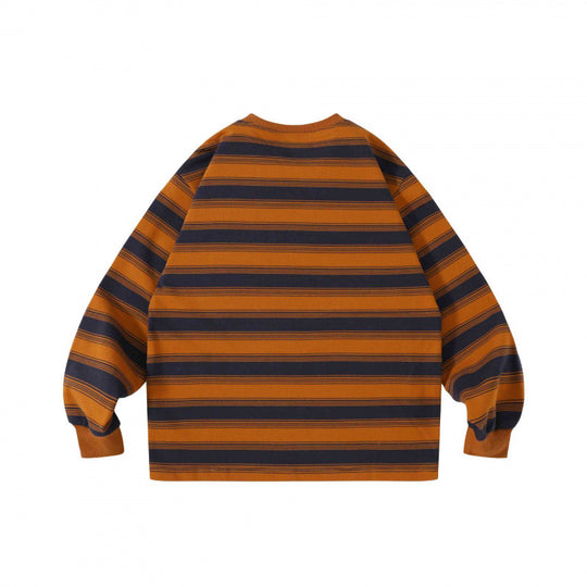Unisex Oversize Streifen-Sweatshirt mit Brusttasche und Rundhals Nord Taschen