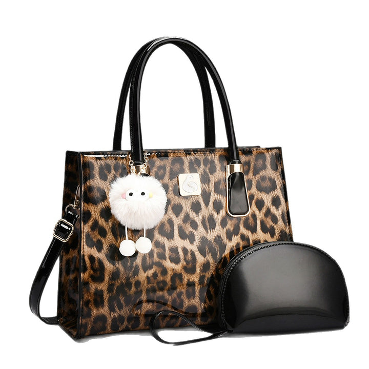 Damen Handtasche mit elegantem Leopardenmuster und abnehmbarer Clutch Nord Taschen