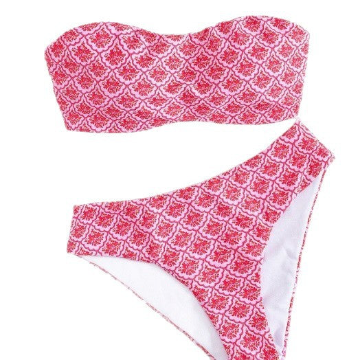 Damen Bandeau-Bikini mit elegantem Muster Nord Taschen