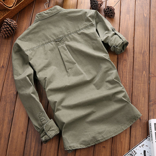 Herren Longline Canvas-Overshirt im Utility-Stil mit Brustpattentaschen Nord Taschen