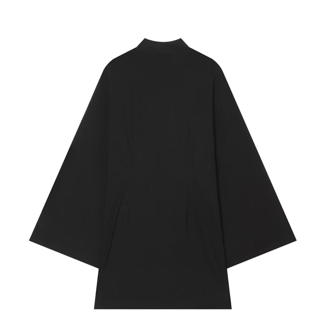 Damen Cape‑Mantel mit Stehkragen chinesischen Knotenverschlüssen und weiten Kimonoärmeln Nord Taschen