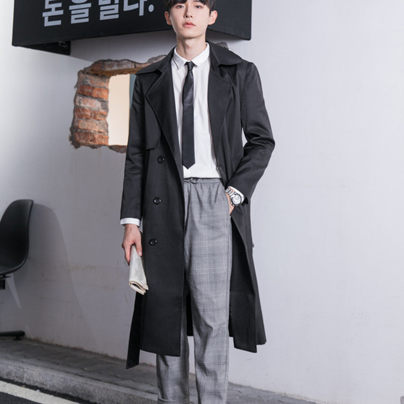 Herren Leichter Trenchcoat mit Doppelreiher, tailliertem Schnitt und windabweisender Oberfläche Nord Taschen