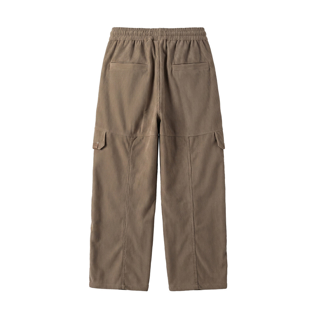 Damen Weite hochtaillierte Cargo‑Hose aus Feincord mit Tunnelzug Nord Taschen