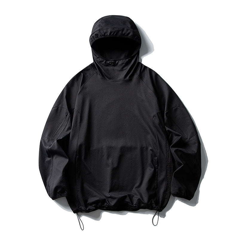Unisex Leichter technischer Kapuzen-Anorak mit Raglanärmeln, Ärmeltaschen und Kordelzug Nord Taschen