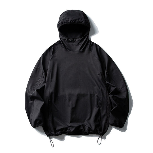 Unisex Leichter technischer Kapuzen-Anorak mit Raglanärmeln, Ärmeltaschen und Kordelzug Nord Taschen