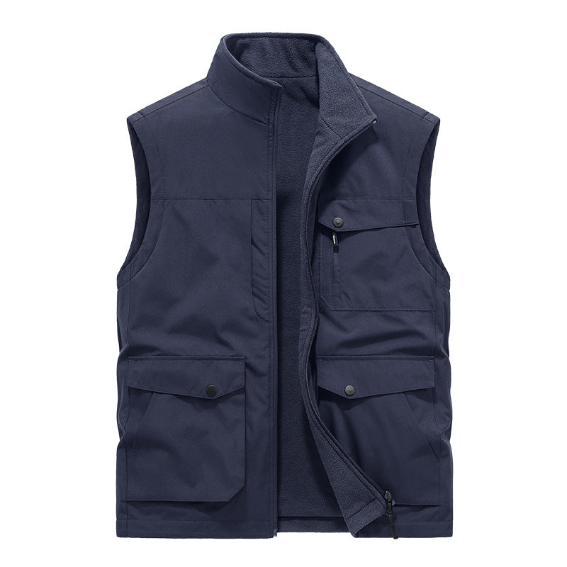 Herren Multifunktionale Utility-Weste mit Fleece-Innenfutter und Mehrfach-Taschen Nord Taschen