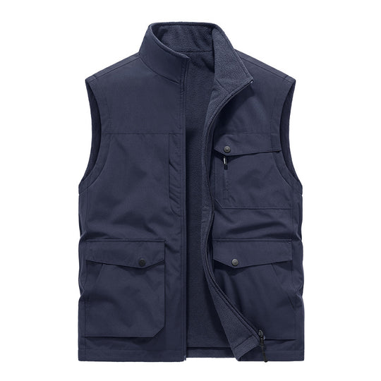 Herren Multifunktionale Utility-Weste mit Fleece-Innenfutter und Mehrfach-Taschen Nord Taschen