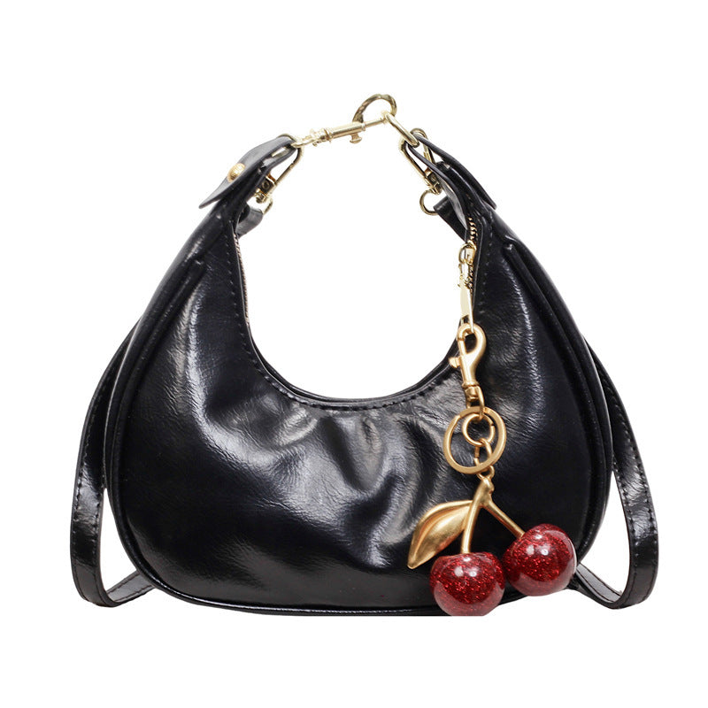 Damen Hobo-Tasche mit dekorativem Kirschmotiv und hochwertigem Kunstleder Nord Taschen