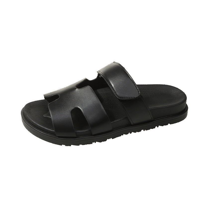 Damen komfortable Veloursleder-Sandalen mit verstellbarem Klettverschluss und rutschfester Sohle Nord Taschen