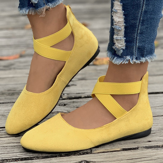 Damen Ballerina mit elastischen Riemen und komfortablem Fußbett Nord Taschen