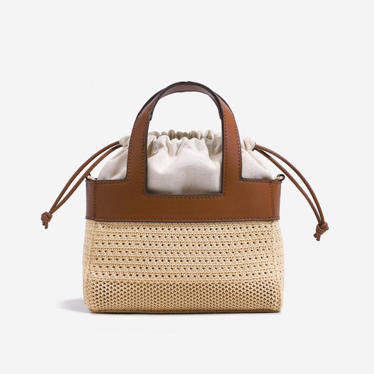 Damen Handtasche mit geflochtenem Design und stilvoll verstellbarem Kordelzug Nord Taschen