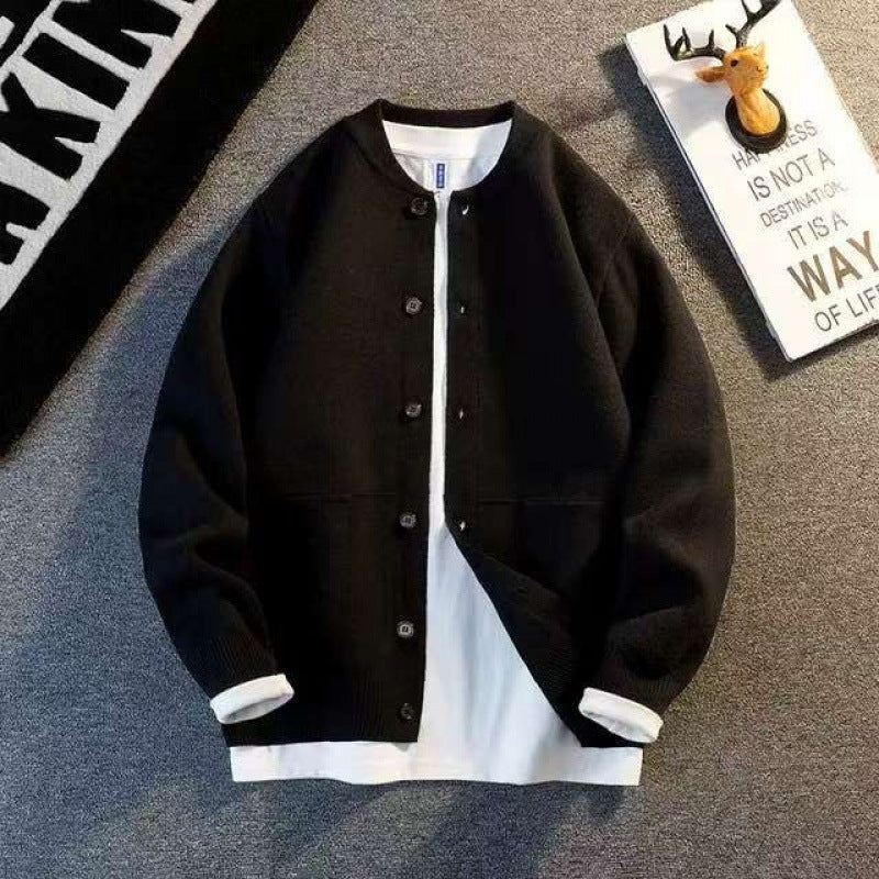 Unisex Feinstrick-Cardigan mit Rundhals, aufgesetzten Taschen und Rippbündchen Nord Taschen