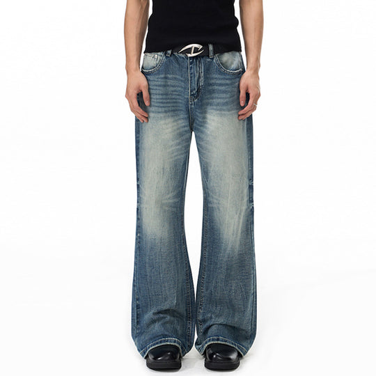 Herren Weitgeschnittene Schlagjeans im Vintage‑Flair mit tiefer Bundlinie und natürlichen Fade-Details Nord Taschen
