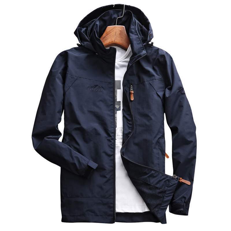 Herren Leichte Softshell-Trekkingjacke mit Kapuze atmungsaktivem Meshfutter und Brust-Reißverschluss Nord Taschen