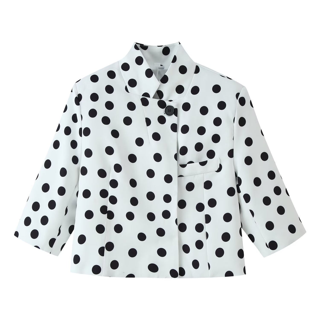 Damen Boxy-Kurzjacke mit Stehkragen und dreiviertelärmeln Nord Taschen