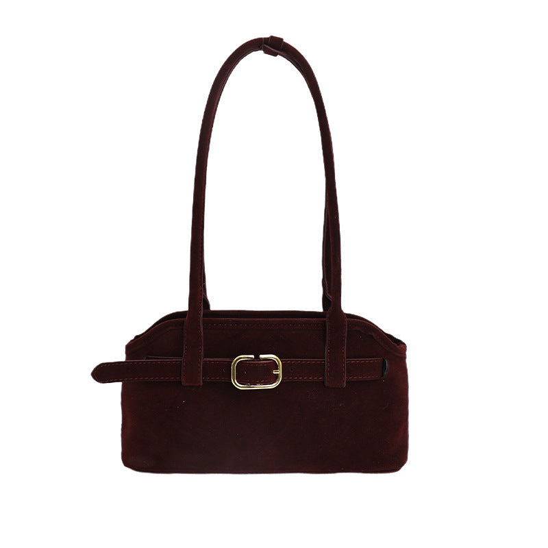 Damen Handtasche aus luxuriösem Veloursleder mit verstellbarem Schulterriemen Nord Taschen