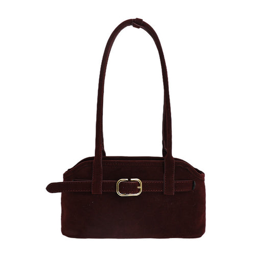 Damen Handtasche aus luxuriösem Veloursleder mit verstellbarem Schulterriemen Nord Taschen