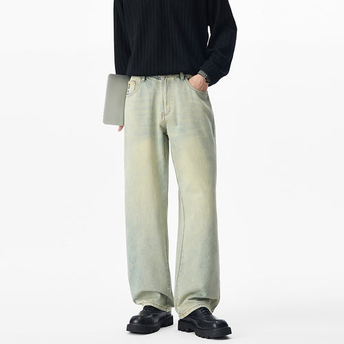 Herren Locker geschnittene Denim-Jeans mit weitem Bein und soften Vintage-Fade Nord Taschen