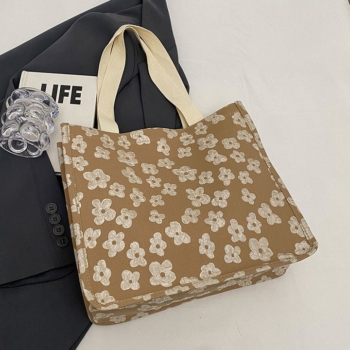Damen Jute-Tragetasche mit floralen Applikationen Nord Taschen