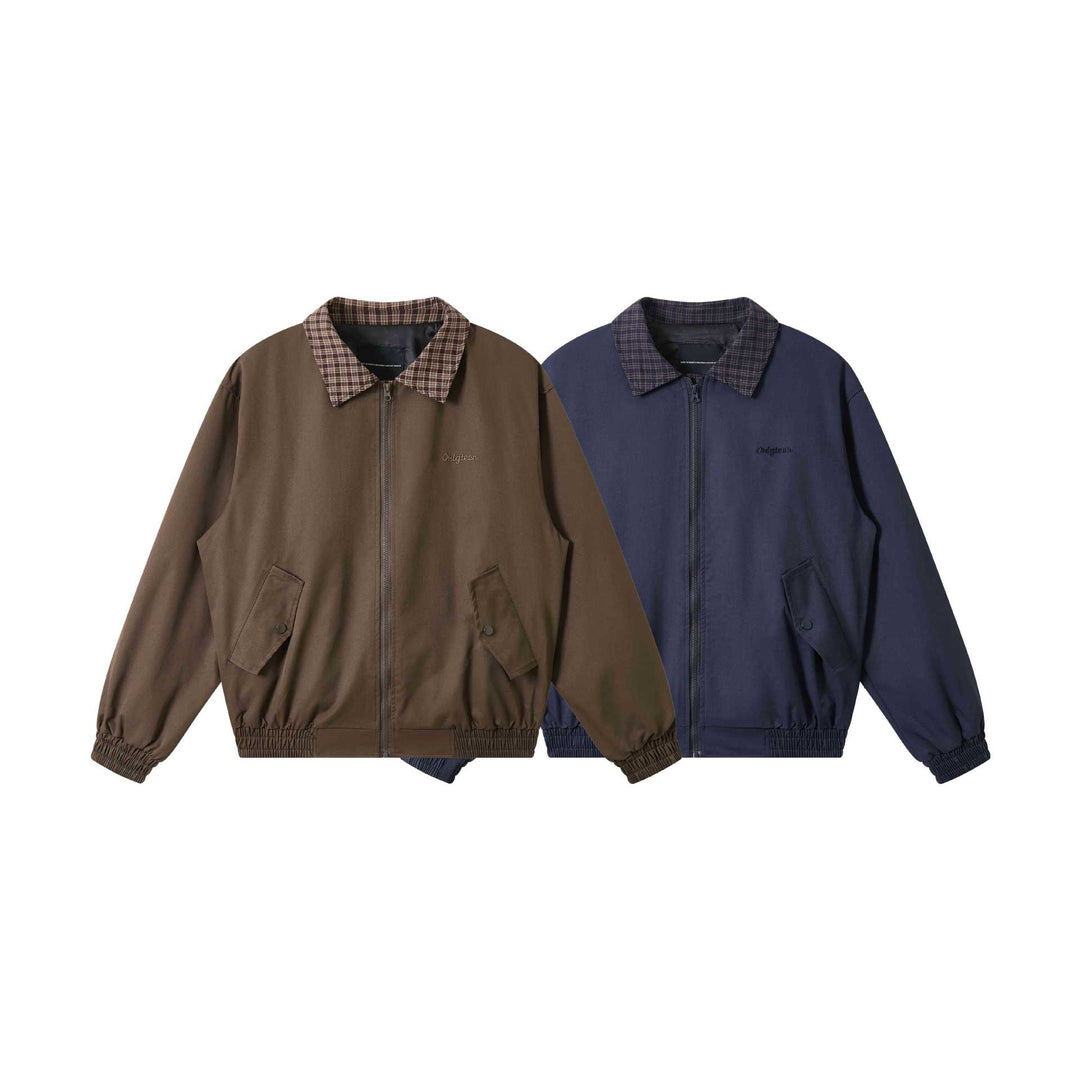 Herren Oversize‑Blousonjacke mit Karokragen und aufgesetzten Pattentaschen Nord Taschen