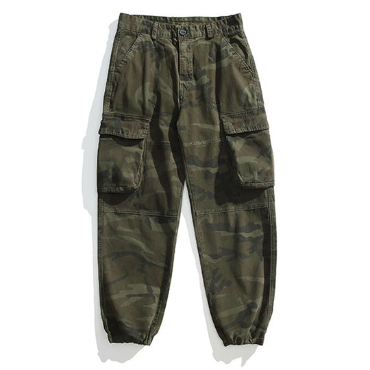 Herren Taktische Cargo-Joggerhose mit elastischem Knöchelabschluss, Mehrfachklapptaschen und Tarnmuster Nord Taschen