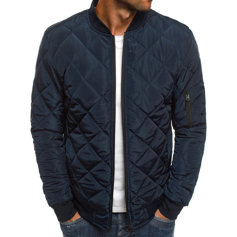 Herren leichte gesteppte Blousonjacke mit Diamantstepp, elastischen Rippbündchen und Ärmel-Reißverschlusstasche Nord Taschen