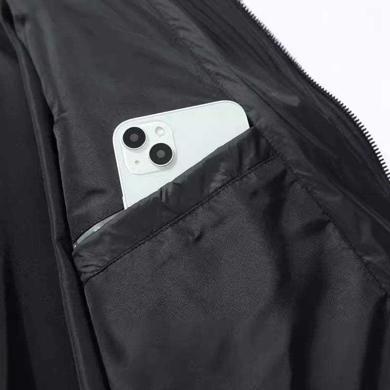 Herren Quiltgefütterte Bomberjacke mit Fleeceärmeln und Utility-Taschen Nord Taschen