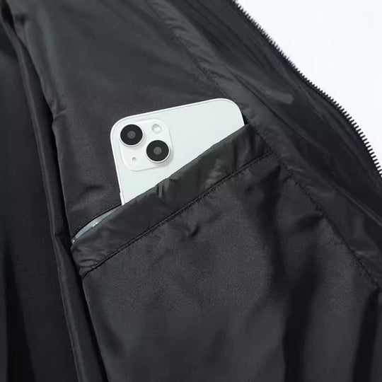 Herren Quiltgefütterte Bomberjacke mit Fleeceärmeln und Utility-Taschen Nord Taschen