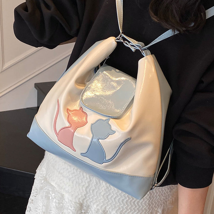 Damen Designer Umhängetasche mit verspieltem Katzenmotiv Nord Taschen