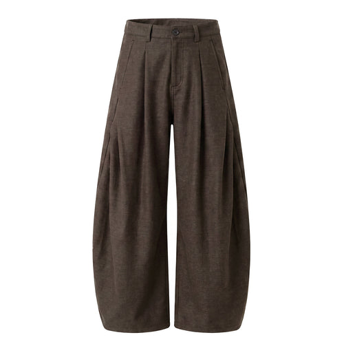 Damen Weite Culotte-Hose mit ballonförmigem Bein, hoher Taille und Kellerfalten Nord Taschen