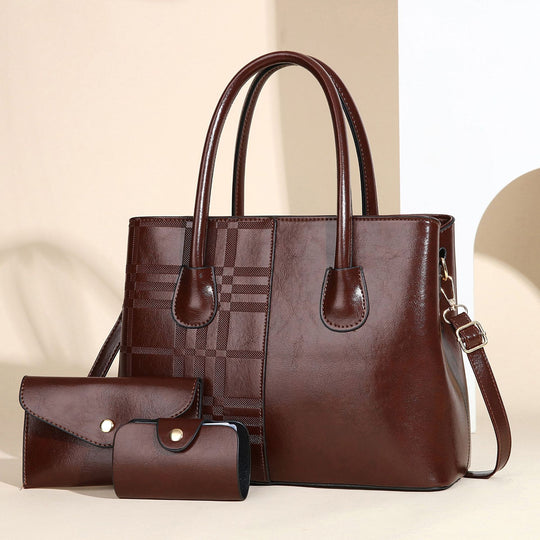 Damen elegante Tote-Handtasche mit abnehmbarer Clutch und Zusatzportemonnaie Nord Taschen