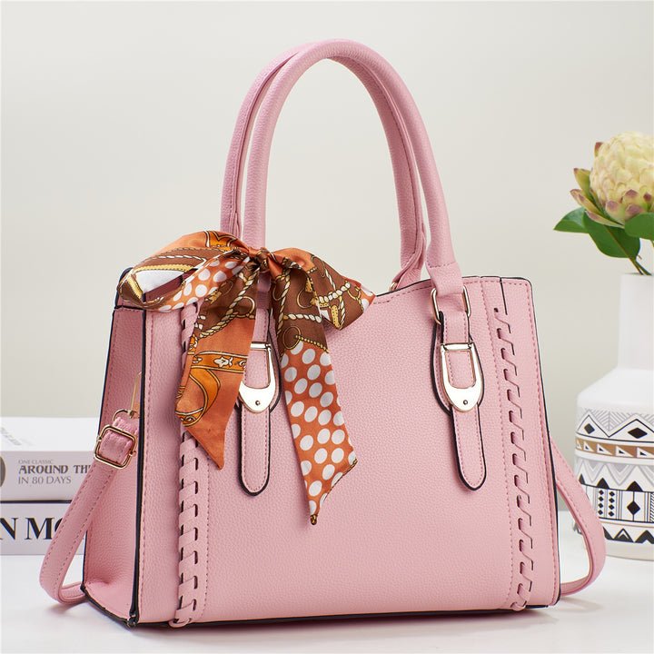 Damen elegante Handtasche mit dekorativem Schal Nord Taschen