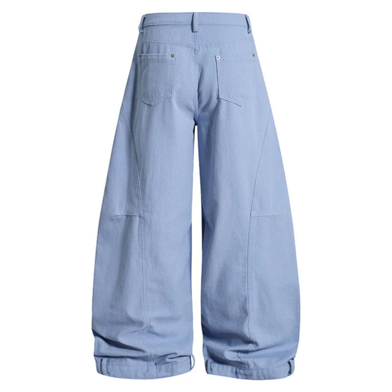 Damen Weite High‑Waist Culotte‑Cargo‑Ballonhose mit Drapierung und verstellbarem Saum Nord Taschen