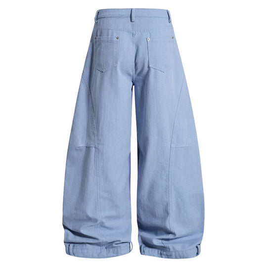 Damen Weite High‑Waist Culotte‑Cargo‑Ballonhose mit Drapierung und verstellbarem Saum Nord Taschen