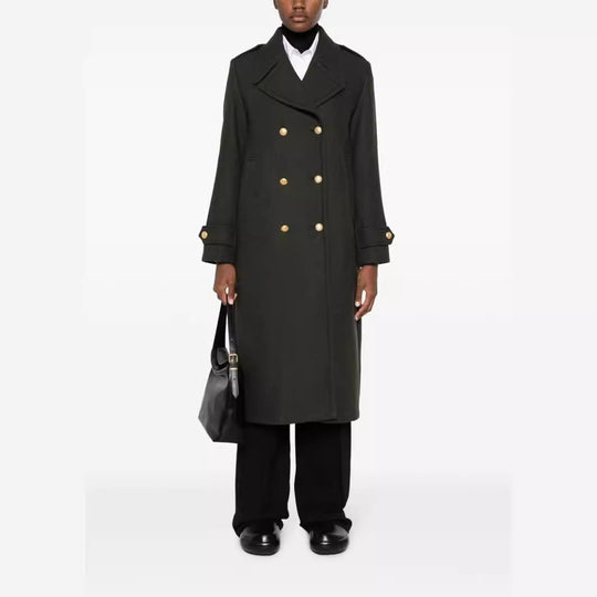 Damen Doppelreihiger Oversize-Wollmix-Mantel mit markantem Revers und verstellbaren Manschetten Nord Taschen