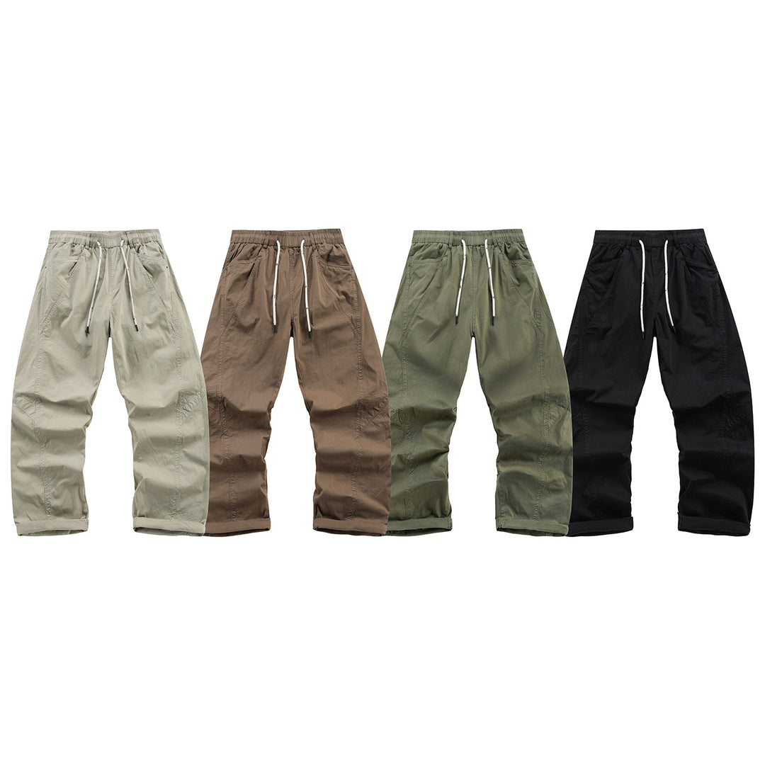 Herren Leichte Relaxed-Fit Bundhose mit Tunnelzug, schrägen Eingrifftaschen und Paneelnähten Nord Taschen