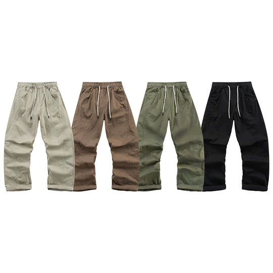 Herren Leichte Relaxed-Fit Bundhose mit Tunnelzug, schrägen Eingrifftaschen und Paneelnähten Nord Taschen