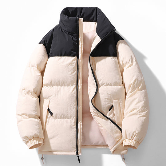 Herren Gefütterte Steppjacke mit hohem Kragen, Kordelzugsaum und Kontrastpaneel Nord Taschen
