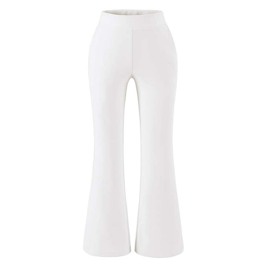 Damen Hochtaillierte Stretch-Schlaghose mit weitem ausgestelltem Saum Nord Taschen