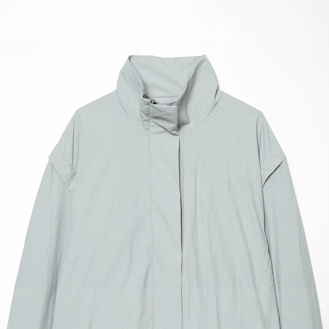 Damen Gekürzte technische Stehkragenjacke mit verdeckter Front Nord Taschen