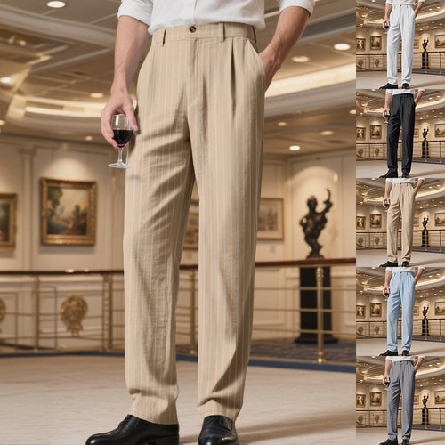 Herren elegante Anzughose mit feinem Nadelstreifen und bequemer Passform - Vittorelli