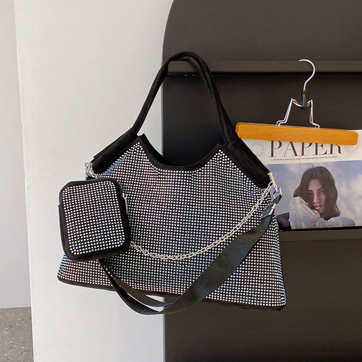 Damen modische Handtasche mit funkelnden Strassverzierungen Nord Taschen
