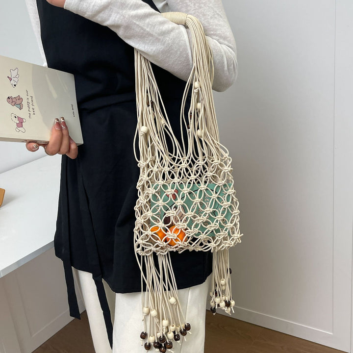 Damen gehäkelte Tragetasche mit modischen Perlen und einzigartigem Design Nord Taschen
