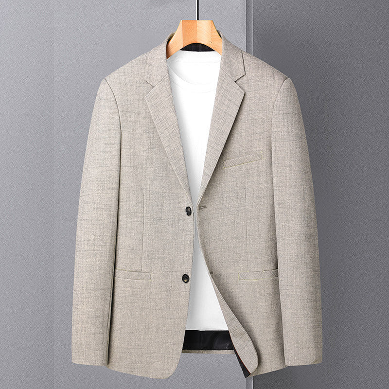 Herren Sakko im Leinen-Look mit schmaler Silhouette und Knopfverschluss Nord Taschen