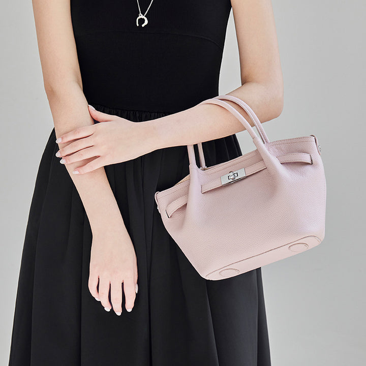 Damen elegante Tragetasche mit strukturiertem Leder und praktischem Verschluss Nord Taschen