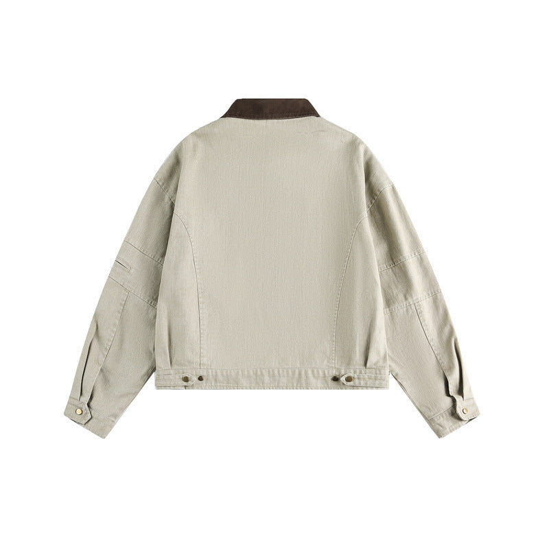 Unisex Boxy-Canvas-Blouson mit Kontrastkragen und multifunktionalen Pattentaschen Nord Taschen