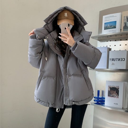Damen nan oversized gesteppte Winterjacke mit Kapuze und Thermowattierung Nord Taschen
