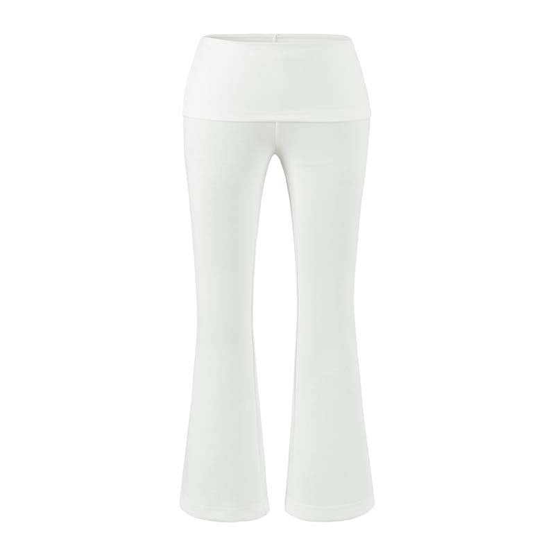 Damen Hochtaillierte Schlaghose mit Umschlagbund aus Stretch-Jersey Nord Taschen