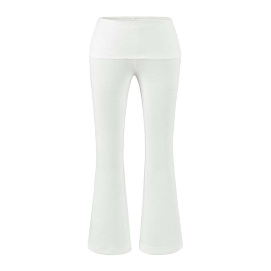 Damen Hochtaillierte Schlaghose mit Umschlagbund aus Stretch-Jersey Nord Taschen
