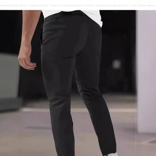 Herren schmale Bundfalten-Chino mit dekorativen Längsfalten und tapered Bein Nord Taschen